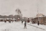 Mensen op Straat in de Sneeuw Supply