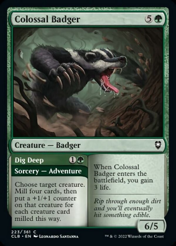 Colossal Badger    Dig Deep [Commander Legends: Battle for Baldur s Gate] on Sale