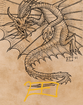 Ancient Gold Dragon Art Card (44) (Gold-Stamped Signature) [Commander Legends: Battle for Baldur s Gate Art Series] For Discount