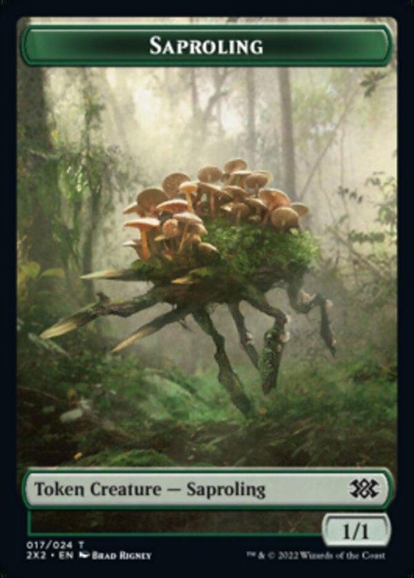 Saproling    Treasure Double-Sided Token [Double Masters 2022 Tokens] on Sale